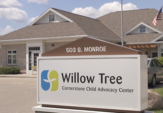 Family Services building with Willow Tree sign